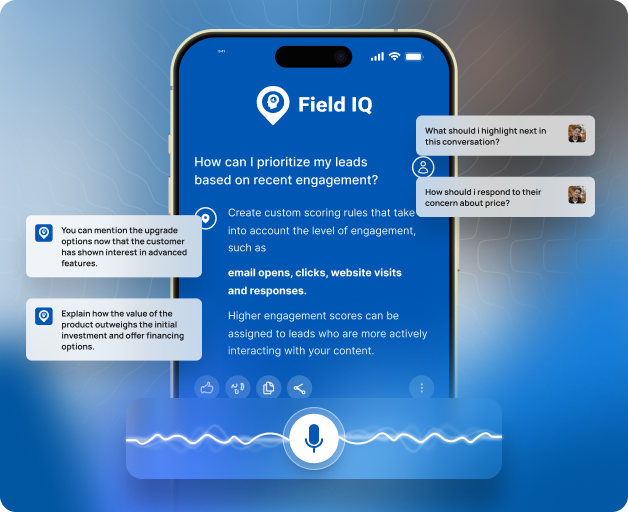 Field IQ product dashboard
